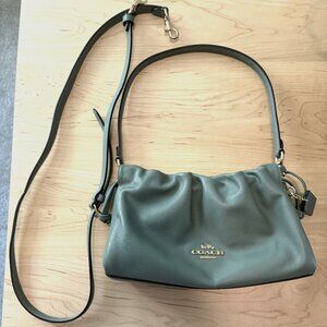 NWOT COACH Faye Shoulder Bag With Ruching Teal/Dark Green Smooth Leather